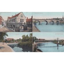 Shrewsbury Council House Bridge 4x Antique Postcard s