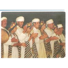 FOLKLORIC GROUP, MOROCCO unused vintage postcard 1988 =