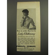 1955 Phelps Terkel Lady Hathaway Shirts Advertisement