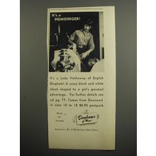 1955 Dunham's of Maine Lady Hathaway Shirts Ad - It's a Humdinger!