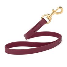 Dog Pet Leash with Brass Hardware W 3/4” L 20”, Merlot Burgundy