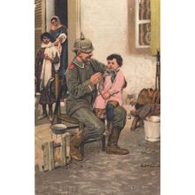 German Army Spoon Child WW1 Sent By Soldier Berlin Military Postcard