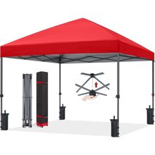 ABCCANOPY Durable Easy Pop up Canopy Tent 10X10, Red