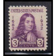 724 3c William Penn Just Clears MNH O3454