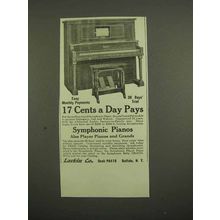 1918 Larkin Symphonic Piano Ad - 17 Cents a Day Pays