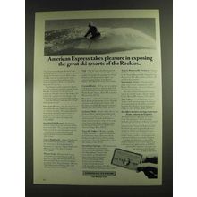 1972 American Express Ad - Ski Resorts of the Rockies