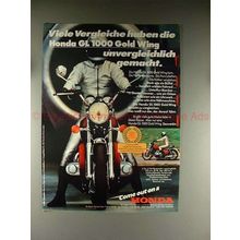 1977 Honda GL 1000 Gold Wing Motorcycle Ad - in German!