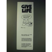 1989 American Association of Blood Banks Ad - Ziggy by Tom Wilson