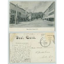 New York Valatie Main St Unpaved Road Horses and Wagons Old buildings~155