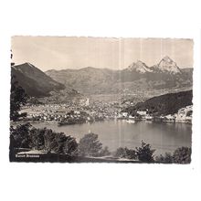 BRUNNEN, SWITZERLAND used vintage postcard RP 1964 postmark =