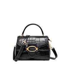 Genuine Leather Women Totes Shoulder Bag Black