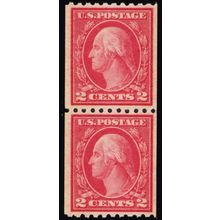 487, Mint VF NH 2¢ Coil Pair - SCV $75.00 .. Stuart Katz
