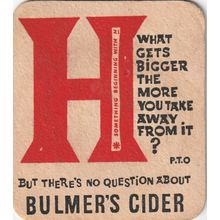 BEER MAT - BULMERS CIDER - THERE'S NO QUESTION - (Cat 0068) - (1963)