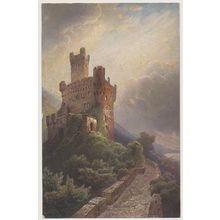 Sooneck Castle Rhine Art painting by Nicolai Astudin early 20th C. H&B PC 137