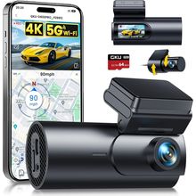 GKU Dash Cam Front and Rear Camera,4K+1080P, 5.8Ghz Wifi & GPS Dash Camera for C