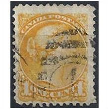 Canada 1868 SG56b 1c Pale Orange-Yellow Fine Used .