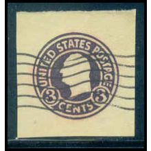 Used U437 2c George Washington Fine Cut Square WA3023