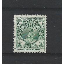 Burma.SG101 6p Dancer (Green).Fine Used.Jul25y