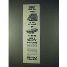 1972 Grey-Rock Brake Lining Ad - Stopping