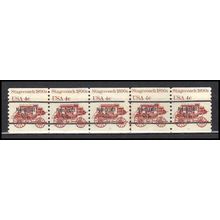 1898Ab 4c Stagecoach Fine MNH Dry Gum PNC 5/5 Line Gap AA0063
