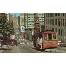 San Fransisco Cable Car Street in 1980 Rare Postcard