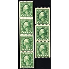 441, Mint NH 1¢ Line Strip & Pasteup Strip (2 shades) - Stuart Katz