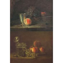 Jean Baptiste Chardin Basket Of Peaches Silver Goblet 2x Painting Postcard s