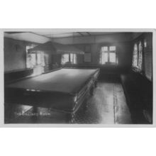 Spooky Pool Billiard Room Old Table Boarded Windows Old RPC Postcard