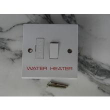 13 Amp Single Water Immersion Heater Switch 13A White Red Text mains faceplate