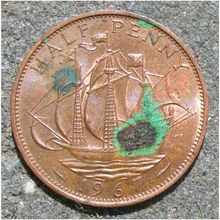 Coin 1967 Elizabeth II Half Penny