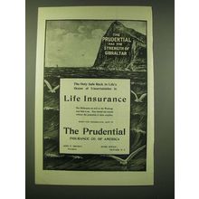 1902 Prudential Insurance Ad - The only safe rock in life's ocean