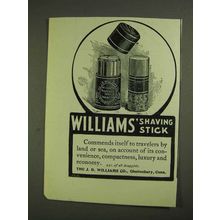 1903 Williams' Shaving Stick Ad - Commends Itself