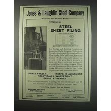 1910 Jones & Laughlin Steel Company Ad - Sheet Piling