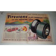 1947 Firestone De Luxe Champion Tires & Tubes Ad