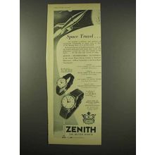 1956 Zenith Ref. 206, Ref. 302 Watch Ad - Space Travel