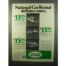 1975 National Car Rental Ad - Deflates Rates