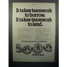 1977 Midland Bank Ad - It Takes Teamwork to Borrow