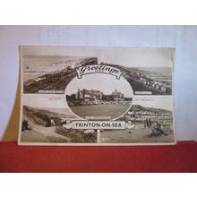 multiview, FRINTON-ON-SEA, ESSEX , used postcard RP by Fowler, local 1957 pm =