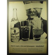 1960 Schweppes Quinine Water Ad - How to spot a gin-and-Schweppes.. Blindfolded