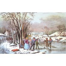 WINTER PASTIME 1952 Frances Flora Bond Palmer - Nathaniel Currier PRINT