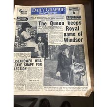 VINTAGE ORIGINAL DAILY GRAPHIC & SKETCH NEWSPAPER APRIL 12 1952 QUEEN ELIZABETH