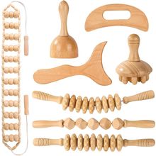 Wood Therapy Tools for Body Shaping,8 in 1 Wood Therapy Massage Tools,Wooden Gua