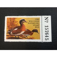 ICOLLECTZONE US Wisconsin 1980 with tab Duck Stamp with tab XF NH