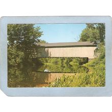 NH North Newport Covered Bridge Postcard Corbin Bridge Overr Groydon Branc~412