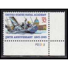 3001 32c Navel Academy Fine MNH P#S LR P22222 ZA3268