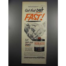 1952 20 Mule Team Boraxo Ad - Get Dirt Fast