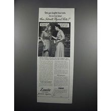1951 Zonite Feminine Hygiene Ad - She Can Trust
