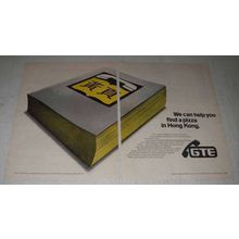 1974 GTE Yellow Pages Ad - Find Pizza in Hong Kong