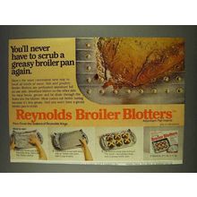 1977 Reynolds Broiler Blotters Ad - Never Scrub Again