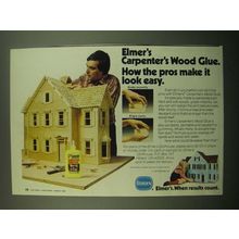 1980 Borden Elmer's Carpenter's Wood Glue Ad - Pros Make it Look Easy